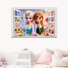 Princess Castle Wall Sticker | Magical Window Design for Kids Rooms