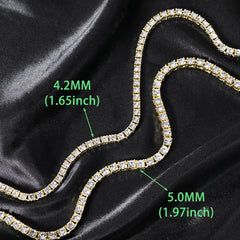 Hip Hop 5MM Tennis Chain Iced Out Bracelet Necklace Men Fashion Silver Color Tennis J alternate view