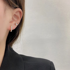 1 Set New Fashion Metal Circle Drop Small Earrings For Women Trend Pendant Piercing E alternate view
