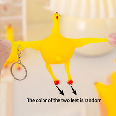 1/2pcs Funny Mini Chicken Keychain, Squeezable TPU Egg-Laying Duck Toy, Creative Nove alternate view
