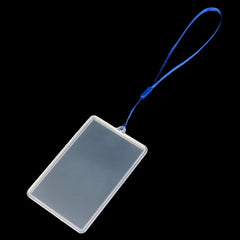 Waterproof Transparent Card Cover | Bus Pass ID Holder with Lanyard close-up view