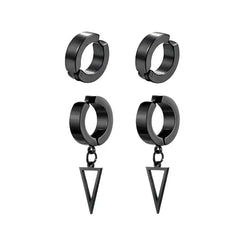 1 pairs No Piercing Earrings Titanium Steel Clip-on Fake Earring Round Ear Clip For Wome detail view
