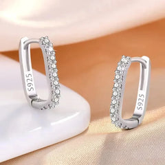 Original designer 925 Sterling Silver Elegant Crystal Jewelry Fashion Zircon Circle Ho close-up view
