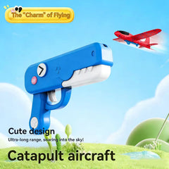 Foam Plane Launcher Toy | Outdoor Glider Flight Throw Gun for Kids close-up view