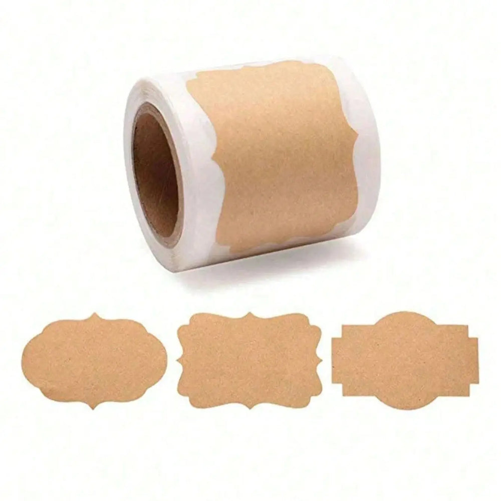 300pcs Solid Color Kraft Paper Label Stickers | Multi-Purpose Writable Stickers for Students, School