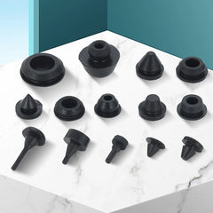 Solid Silicone Rubber Caps 2mm to 16mm T Type Plug Cover Snap-on Gasket Blanking End C close-up view