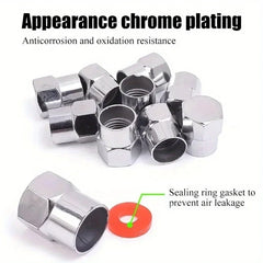 40 Pcs Tire Valve Cap with O Rubber Ring Plastic Chrome Dust Proof Covers Universal Cars Bicycle Trucks Motorcycles Accessories
