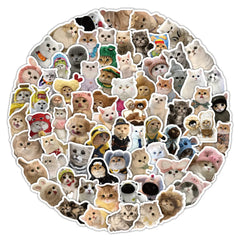 103 Pcs Cute Cat Stickers | Adorable Decor for Journals, Phones, Water Bottles & DIY C close-up view