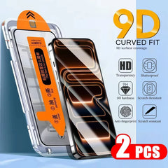 2pcs HD Tempered Glass Screen Protector for iPhone 17 16Pro Max 15 14 11 12 13 mini 12 11 X Scratch-Proof Dust-Free Installation