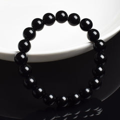 Natural Black Agates Beads Bracelet Women Men Genuine Black Onyx Natural Stone 6mm 8mm close-up view