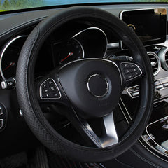 Universal Steering Wheel Cover Microfiber Leather Anti Slip 37-39cm close-up view
