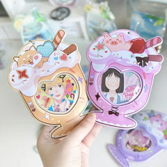 5.8-7.5cm Cartoon Badge Pin Holder Sweet Kawaii Animal Dessert Series Kpop Badge Clip close-up view
