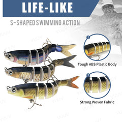 Fishing Lure Multi-Joint Fish Fishing Kit Slow Sinking Realistic Hard Lure Swimbait Fr close-up view