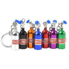 NOS Bottle Keychain Keyring | Metal Pill Box Stash Container for Car Keys