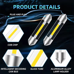12V Car Reading Lamp | Double-Point LED Interior Light for C5W Bulb Upgrade detail view