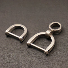 Titanium D Ring Key Shackle | U Shape Horseshoe Clasp for Car Key Fob and DIY Leather alternate view
