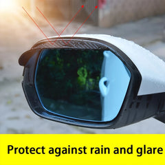 2pcs Carbon Fiber Look Car Side Mirror Rain Guards - Sun & Snow Shield Visors for Enhanced Rear View Safety, Easy Install