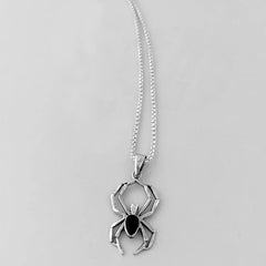 Huitan Cute Spider Animal Pendant Necklace for Girls Silver Color Chain Necklace Y2K Sty detail view