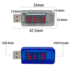 Mini USB Charger Doctor Voltmeter Ammeter | Digital LED Display Current Voltage Tester close-up view