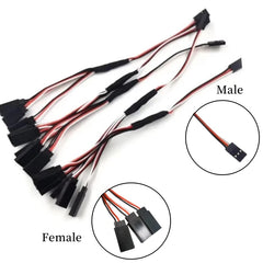 1PCS 20/30/50cm 1to1/ 1to2/ 1to3/ 1to4 RC Servo Extension Wire Cable Futaba 3 Pin JR Plu detail view