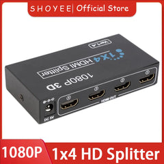 1x4 HDMI-Compatible Video Splitter | Full HD 1080P Distributor for PS4 PC and HDTV