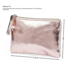 Silver Gold Credit Card Holder Bag | Waterproof PU Leather Coin Purse Wallet detail view