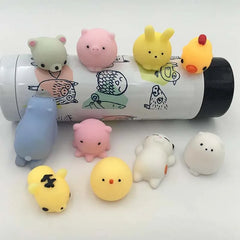Cute Squishy Fidget Toy | Kawaii Mochi Cat Stress Reliever for Kids and Adults close-up view
