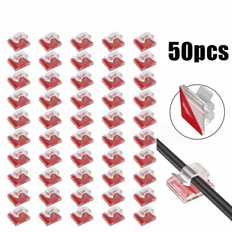 USB Cable Organizer Clip Wire Winder Holder Cord Protector USB Cable Management Adhesive Hook Desk C