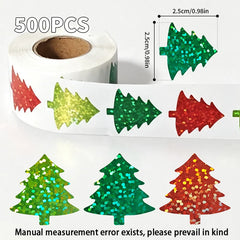 1 Inch Christmas Tree Snowflake Stickers Gift Cards Tags Self Adhesive Seals Labels S alternate view