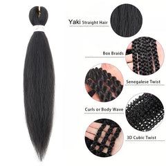 20Inch Synthetic Pre Stretched Braiding Ombre Hair Extension for Black Women Yaki Stra close-up view