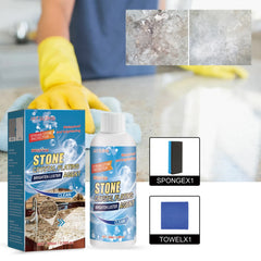 Stone Crystal Plating Agent with Sponge and Towel | Marble Nano Polishing Liquid close-up view