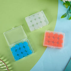 12 Pack Silicone Ear Plugs | Reusable Noise Reduction for Sleep, Swim, Study, and Work close-up view