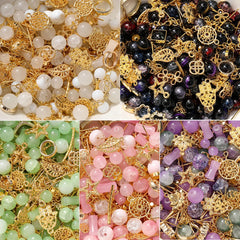 30-50G/Lot Mixed Glass Beads Metal Pendants Spacer Bead Jewelry Accessories for DIY Bracelets Neckla