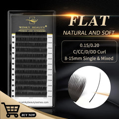 Winky Beauty Professional Flat Lashes Extension | Ellipse Split Tip Soft Lashes