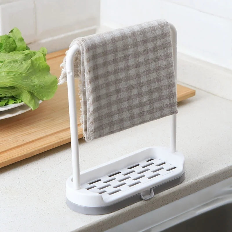 Kitchen Storage Rack Dishcloth Hanging Rack Towel Sponge Drain Racks Bathroom Soap Holder Sink Deskt