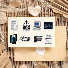 50 Pieces Funny Programming Meme Stickers | Geek Gift for Coders close-up view