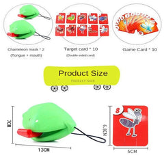Funny Lizards Mask Toy Frog Tongue-Sticking TikTok Same Two-player Card Game Desktop I close-up view
