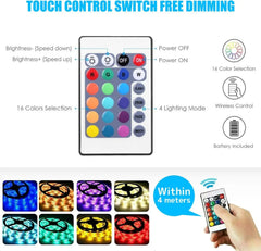 USB LED Strip Lights 2m 60 LEDs/m with Remote | RGB Backlight for Home Decor alternate view