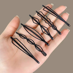 3/12Pcs Black Hair Clips Bobby Pins Wavy Fashion Hairpins Metal Barrettes Invisible B alternate view