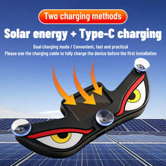 Monster Eye Antenna Flash Light | Solar Powered Car Decoration with Demon Eye Design close-up view