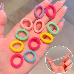 Ponytail Hold Small Hair Tie Rubber Bands Scrunchie Hair close-up view