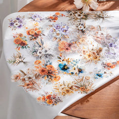 20 PET Flower Stickers for Scrapbooking | Transparent Adhesive Decorative Set close-up view