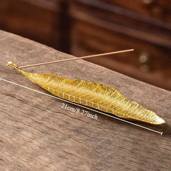 Incense Holder Ash Catcher | Long Leaf Design for Meditation and Home Decor detail view