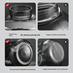 ^1Pc 1.6L/2.6L Large Capacity Sports Water Bottle With Straw Leakproof Plastic Drinking detail view