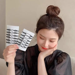 3/12Pcs Black Hair Clips Bobby Pins Wavy Fashion Hairpins Metal Barrettes Invisible BB close-up view