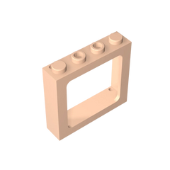 Gobricks Window 1 x 4 x 3 Train with Shutter Holes and Solid Studs on Ends | Compatible Building Blo
