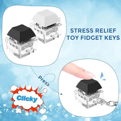 Keyboard Fidget Keychain Decompression Toys Keyjcap Clicker Fidget Toy Stress Relief F close-up view