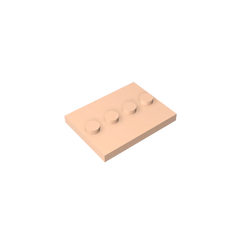 Gobricks GDS-980 Tile, Modified 3 x 4 with 4 Studs in Center | Compatible Building Blo close-up view