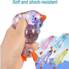 Cute Duck Squishy Sugar Stress Ball | Glitter Fidget Toy for Office Desk and Party Favor detail view