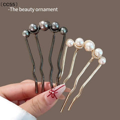 1Pcs Pearl Hair Fork Hair Clip Hairpins Metal U-Shaped Hair Sticks Combs Women Girl Hair Accessories Ornament Styling Tool〔CC55〕